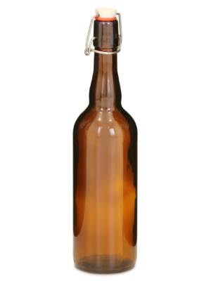 Бутылка коричневая с бугельной пробкой 0,75л.